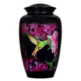 Hummingbird Urn– Cremation Large Urn for Human Ashes - Adult Funeral Urn Handcrafted - Affordable Urn for Ashes (Adult (200 lbs) – 10.5 x 6 “,Hummingbird Urn)