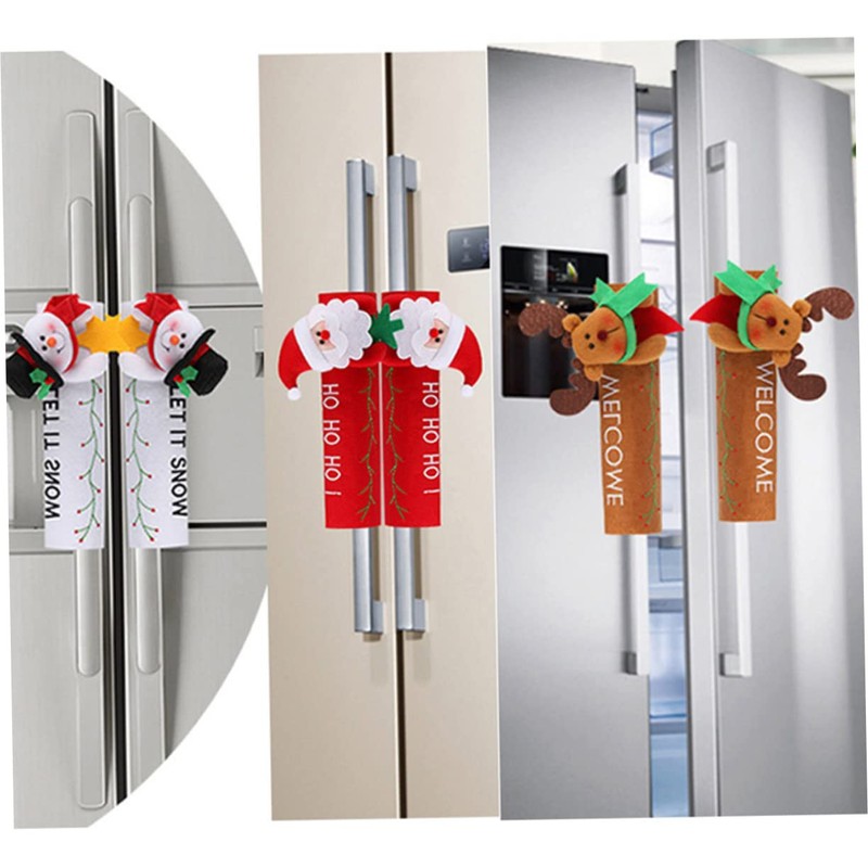 BUGUUYO Christmas Fridge Door Handle Covers 2pcs Decorative Handle Protectors