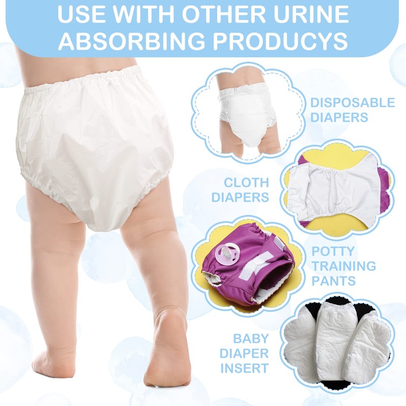 Funtery 12 Packs Waterproof Plastic Pants for Toddlers Reusable Diaper