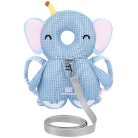 Bebamour Baby Head Guard Baby Sit Me Up Baby Seat Toddler Baby Walking Head Guard Safety Pads, Adjustable Infant Pillow Backpack for Baby Walkers, Elephant