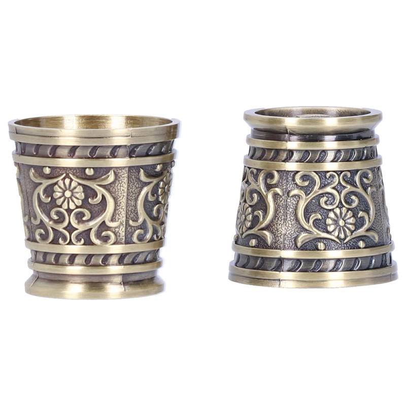 2pcs Embossed Pattern Retro Wine Cup Household Drinking Wine Glass