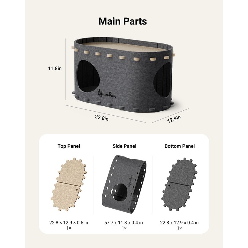 DownyPaws Cat House for Indoor Cats, Cat Bed Cave for