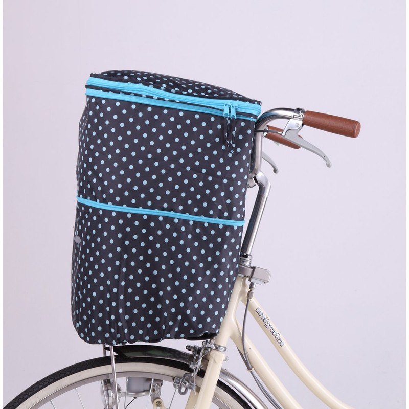 Kawadomi Seisakusho KW-540BD 2-Tier Front Basket Cover, Black Dots