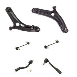 TRQ Front Steering & Suspension Kit Control Arm with Ball Joint Sway Bar Stabilizer Link Tie Rod Compatible with 2010-2013 Kia Soul