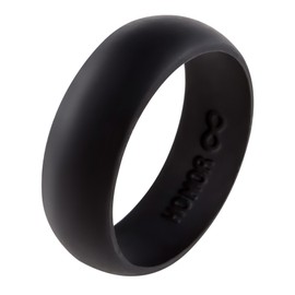 Honor Eternity Ring Men Silicone Ring Premium Grade Wedding-Bands for Active Men, Athletes, Comfortable Fit Jet Black (Jet Black, 7)