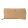 Balcos Crocodile-Embossed Long Wallet, Women's, ONESIZE, Round Zipper, Genuine Leather,
