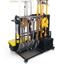Garden Tool Organizer - Heavy Duty Garage Storage and Organization with Wheels - Large Garden Tool Storage Holder for Lawn Yard Patio Shed,Garage Shovel Rack