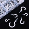 Swpeet 100Pcs White 6 Sizes Cup Hooks Assortment Kit, Vinyl