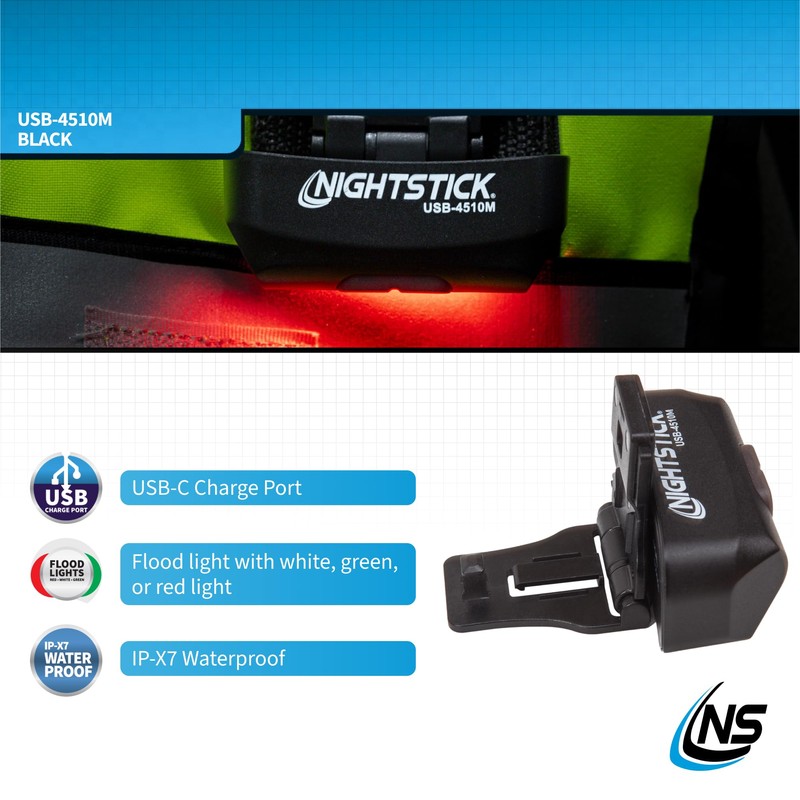 Nightstick USB-4510M Multi-Flood Gear Light w/MOLLE Clip - LiPo -