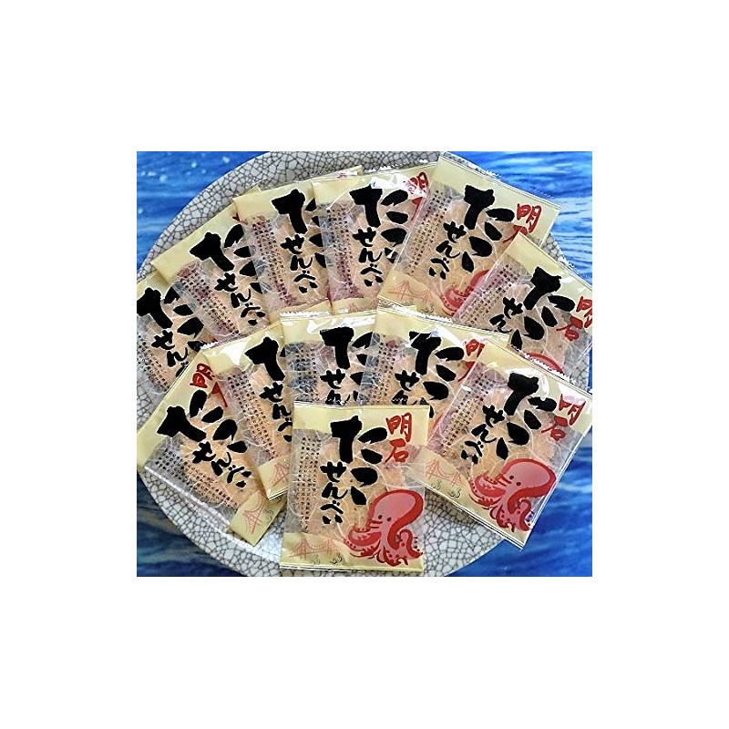 Kobe Souvenir Akashi Tako Senbei, 12 Pieces, Individual Packaging, Kobe