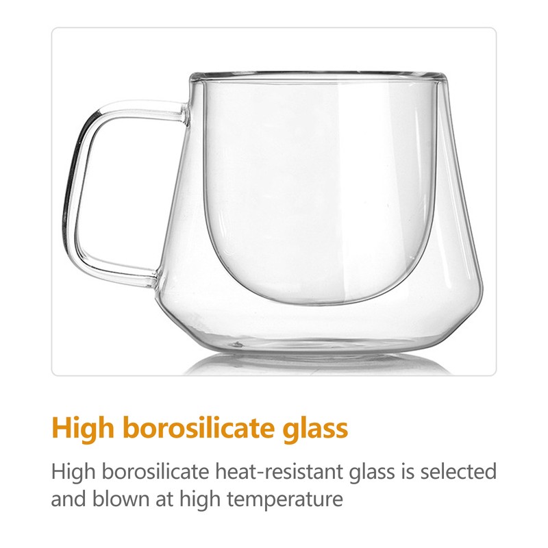 2Pcs Glass Water Mug Multipurpose Large Capacity Safe Transparent Drink