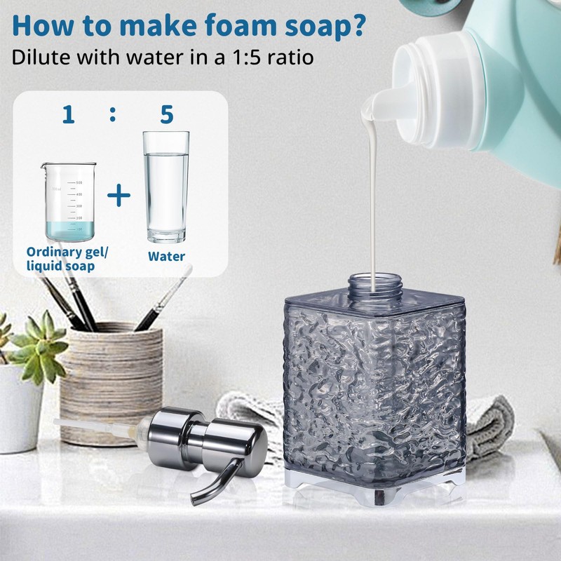 LELE LIFE 2 Pack Foaming Soap Dispenser - Acrylic Foaming