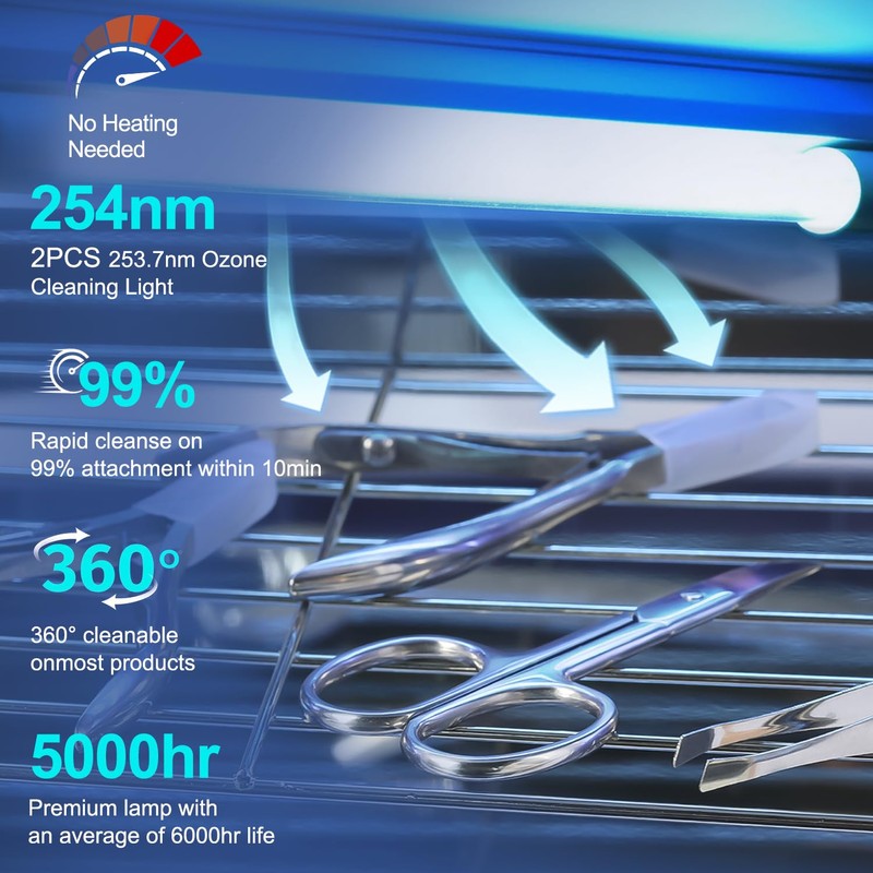 Nail Tool Cleaning Machine, 12L High Capacity Multi-Functional Nail Cleaner