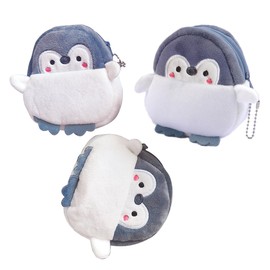 3 Pcs Coin Purse Cartoon Change Wallet Penguin Shape Small Purses for Women Mini Pouch for Coin Lipstick Credit Card ID Card