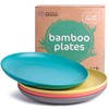 GET FRESH Bamboo Kids Plates Set 4-pack Reusable Dinner Plates