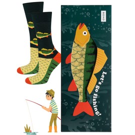 soxo Angler Gifts For Women Ladies Socks Men Funny Gift For Men 2 Sizes, perch