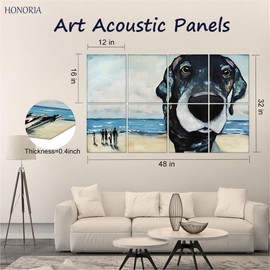 HONORIA 8 Pack Art Acoustic Panels 48X32Inches Sound Absorbing Panels,Self-adhesive Soundproof Wall Panels,Decorative Acoustical Wall Panels,Acoustic Treatment for Home Office&Recording Studio