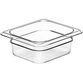 "Camwear Food Pan, Plastic, 1/6 Size, 2 - 1/2 "Deep, Polycarbonate, Clear, Nsf (6 Pieces/Unit) by Cambro"