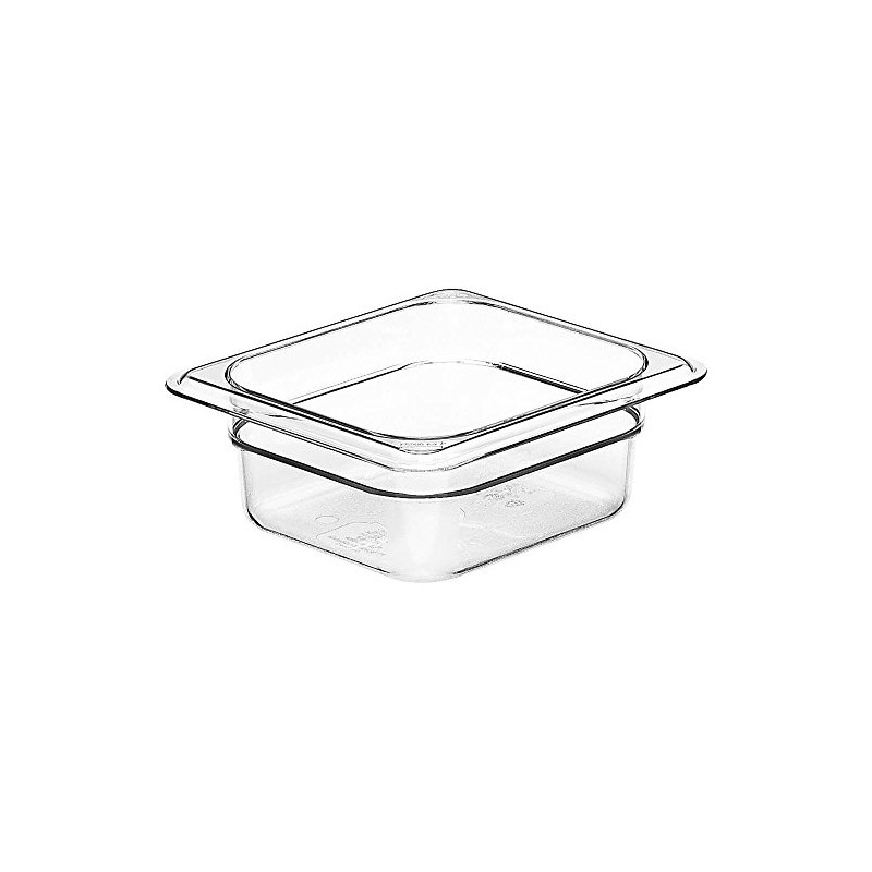 "Camwear Food Pan, Plastic, 1/6 Size, 2 - 1/2 "Deep, Polycarbonate, Clear, Nsf (6 Pieces/Unit)