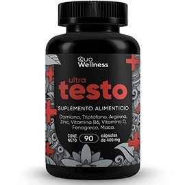 Ultra Testo | Precursor Para Hombres | Maca Negra, Fenogreco, Arginina, Diamina, Zinc, Vitaminas B6 y D. | 90 Cápsulas