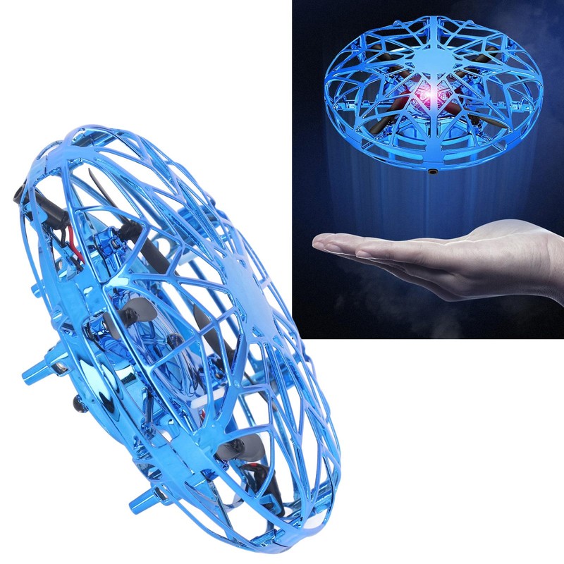 Hand Controlled Flying Drone Children Flying Toy Blue Hand Drone