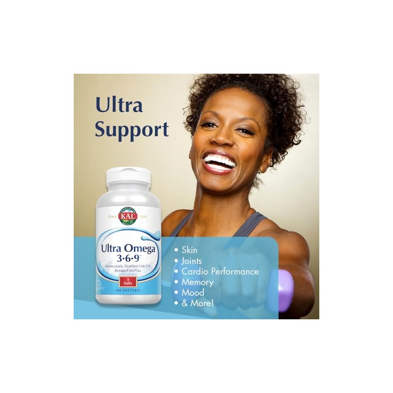 KAL 1200 Mg Ultra Omega 3-6-9 - Gel blando, 200