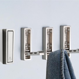 macikwon Foldable Coat Hooks 4 Pack,Heavy Duty Wall Hooks for Hanging Coats Towels Backpacks Bags Brushed Nickel Towel Hooks for a Functional Home (Brushed Nickel, 4)