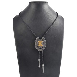 GelConnie Bolo Tie for Men Western Ties Cowboy Necktie Mens Bolo Ties Letter Native American Ties Bolo Necklace Silver Bolo Ties K
