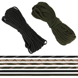 Jiujuda9 6 STK Nylon-Kernseil 4mm x 10m | 7-Strang Polyester-Seil mit 250kg Tragkraft | Allzweckseil für Camping, Hundegeschirr & Outdoor-Notfallausrüstung | 6 Camouflage-Farben