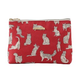 DDintex FLORET LONDON BASIC Pouch, L, Miao, Red, 7.1 x 4.7 x 2.2 inches (18 x 12 x 5.5 cm) [With Liberty Print]