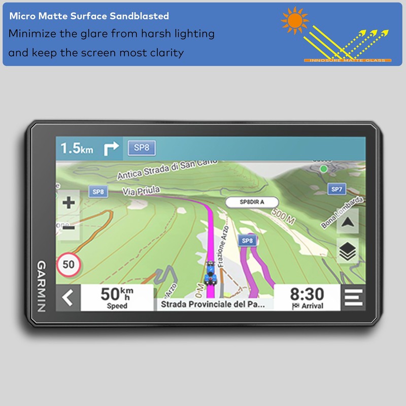 INNOSURE [2-PACK] Tempered Glass Screen Protector for Garmin Zumo XT2,