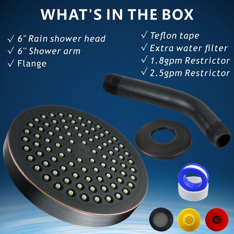 Nuodan High Pressure Rain Shower Head with Arm - High