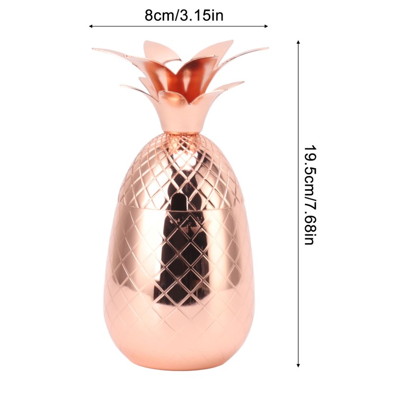 Cocktail Shaker Pineapple Shape Stainless Steel Polished Smooth Surface 500ml