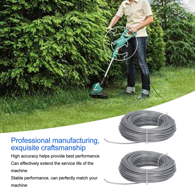 2PCS 24m 2.0mm Grass Trimmer Line, Lawn Mower Wire Rope