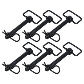 Shocker 5/8" x 4-1/2" Black Ball Mount D-Handle Hitch Pins with Clips, 6 Pack