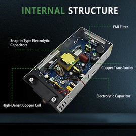 AC to DC Converter 12V Power Supply,Universal SMPS 110V/120V/220V AC to 12V 50A 600W DC Converter Power Supply Transformer Driver Adapter for CCTV,RV,Pump,LED Strip, LCD Monitor(DC12V-50A-600W)