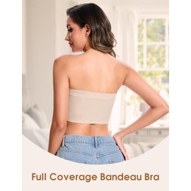 Zeecaro Strapless Bras for Women Seamless Bandeau Bralette Tube Top Nude