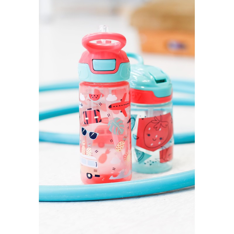 Nuby -Flip-It Straw Cup with Soft Mouthpiece - Leak-proof Children's