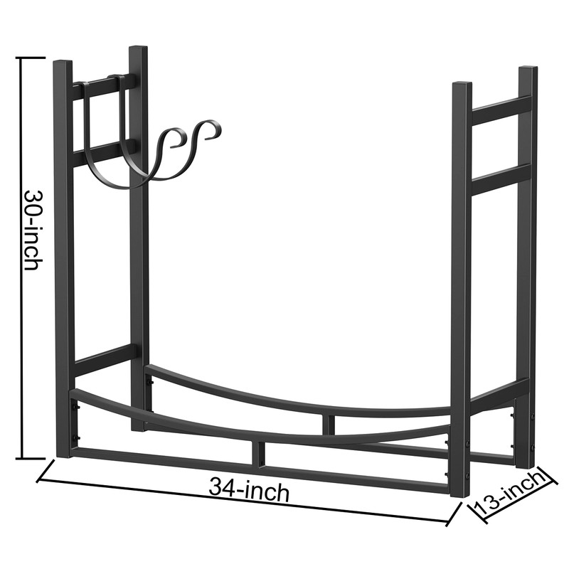 Fire Beauty Fireplace Log Rack with Kindling Holder and Firewood