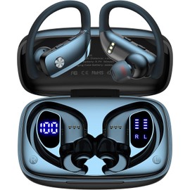 BMANI T16 True Wireless Earbuds, 5.0 HiFi Dual LED Display, Black
