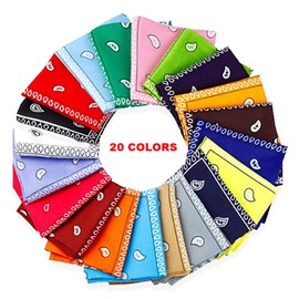 20Pcs Paisley Bandanas Cowboy Bandana Polyester Headbands Handkerchiefs Scarf