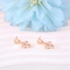 Rose Gold Plated S925 Sterling Silver Mouse Stud Earrings for