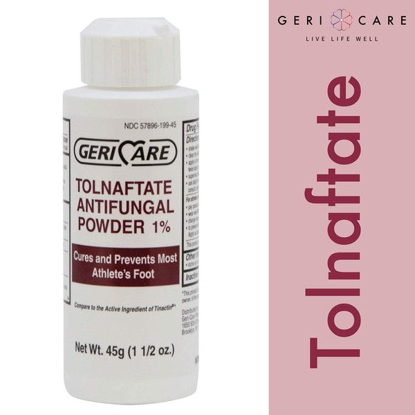 Tolnaftate Antifungal Powder 1% by Geri-Care | Athlete's Foot Care | 45g Bottle