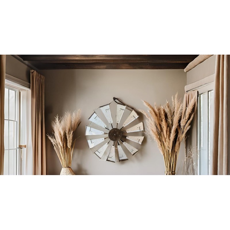 Nightclawing Rustic Metal Windmill Wall Decor, 36 x 36 inches,