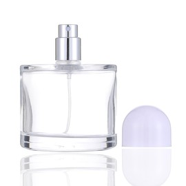 Enslz 100ML/3.4OZ Refillable Cosmetic Spray Bottle, Empty Glass Perfume Bottle with Spray Atomizer (White, 100ml)