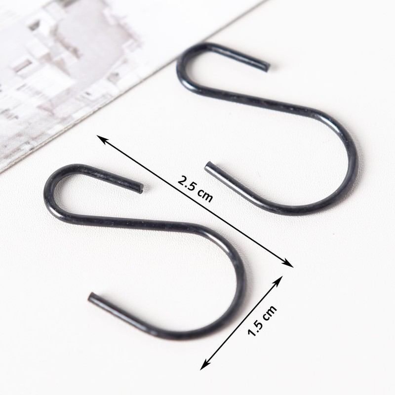 DILUSILK Mini S Hooks for Hanging, 60 PCS Stainless Steel