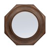 Creative Co-Op Hexagonal Carved Wood Framed Wall Mirror, Walnut
