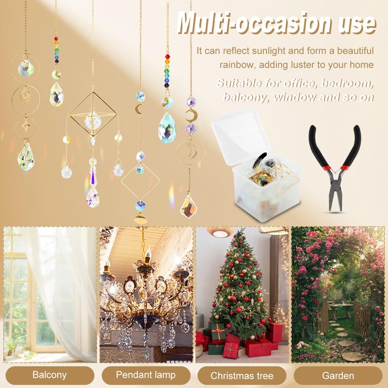 401 Pcs DIY Crystals Suncatcher Kit, Sun Catchers Prism Hanging