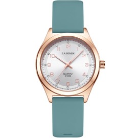 EAJOMIN Waterproof Analog Nurse Watch for Women Nurses, Nursing, Second Hand Easy to Read Comfortable Silicone Band Quartz Watches Gifts for Women (E1009 Black)