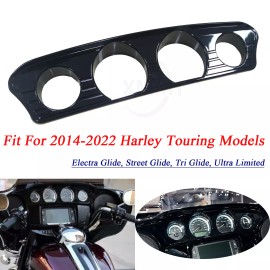 Unbranded Black Tri Line Stereo Trim Gauge for Harley touring Electra Street Glide 14-22